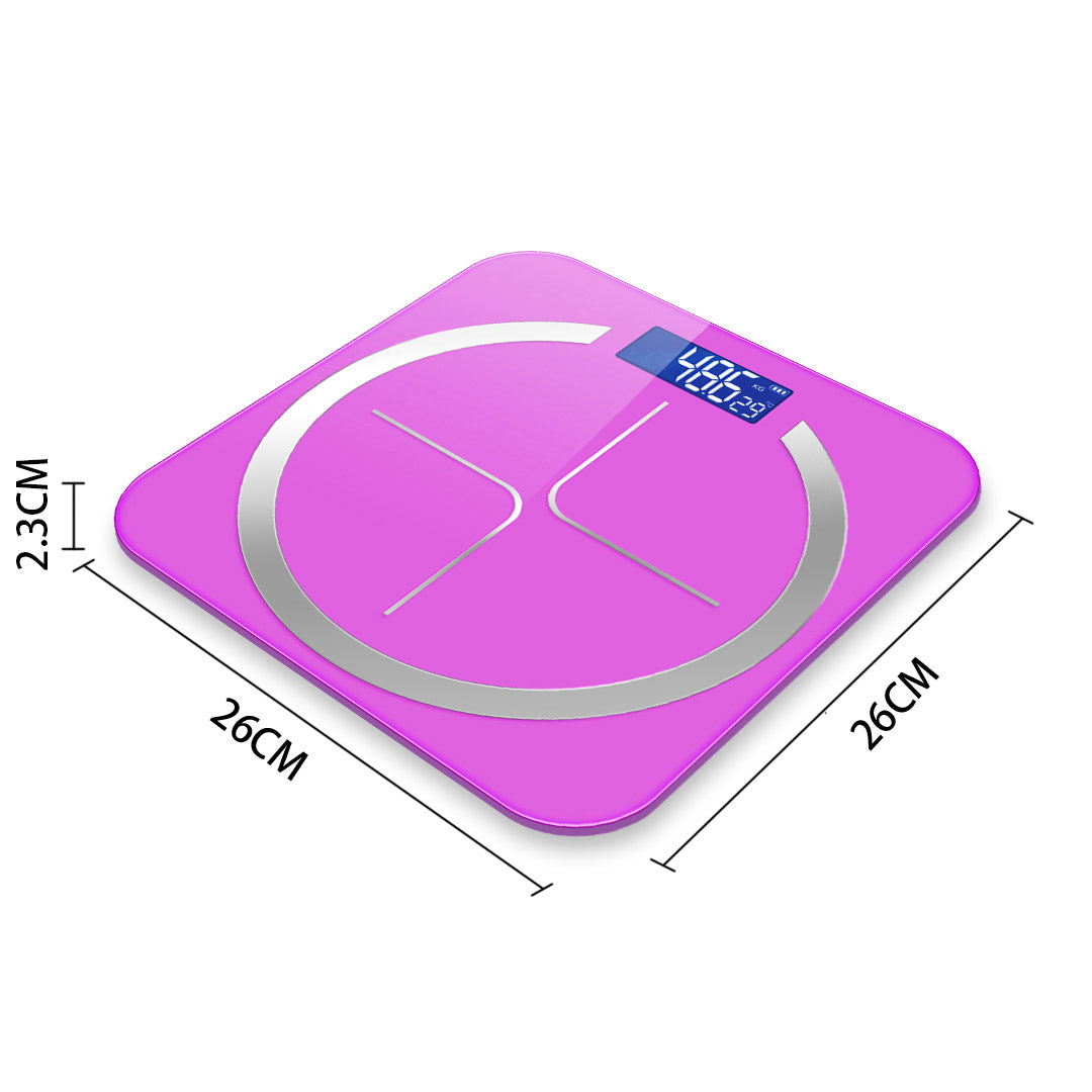 NNEAGS 180kg Glass LCD Digital Fitness Weight Bathroom Body Electronic Scales Pink