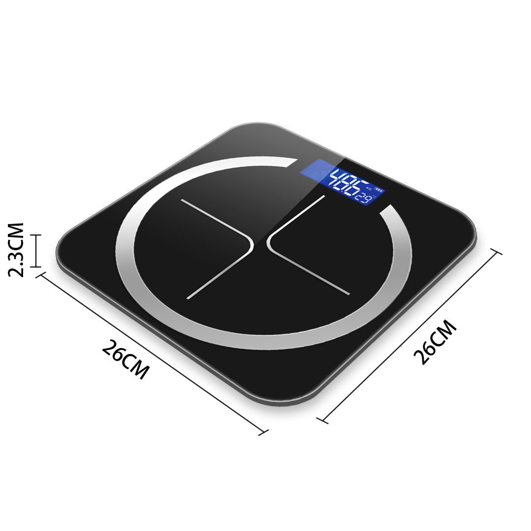 NNEAGS 2X 180kg Glass LCD Digital Fitness Weight Bathroom Body Electronic Scales Black