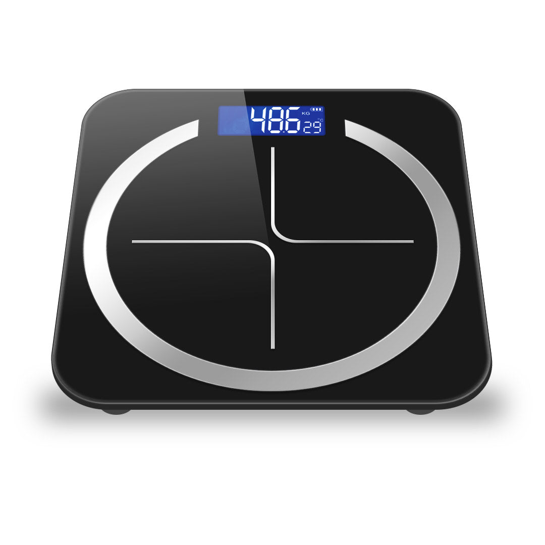 NNEAGS 180kg Glass LCD Digital Fitness Weight Bathroom Body Electronic Scales Black