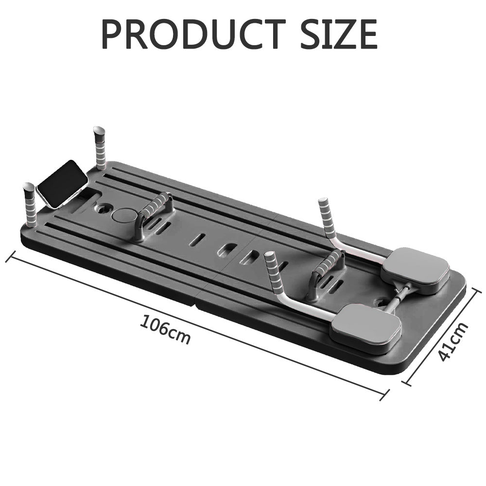 8-in-1 Foldable Pilates Board with Resistance Bands & Kneeling Mat – Full Body Home Fitness Trainer