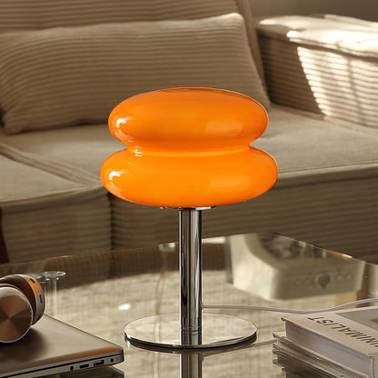 Mushroom Table Lamp Orange Dimmable Glass Nightstand