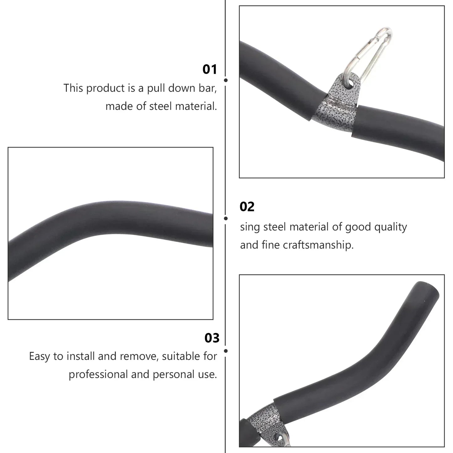 T-Shape Fitness Lower Pull Bar for Back and Arm Exercise