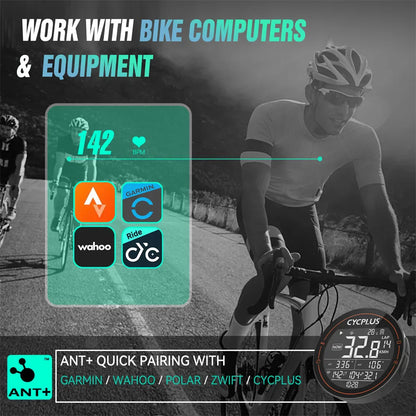 Bluetooth And ANT+ Heart Rate Sensor Armband Ultra-Light Fitness Monitor Black